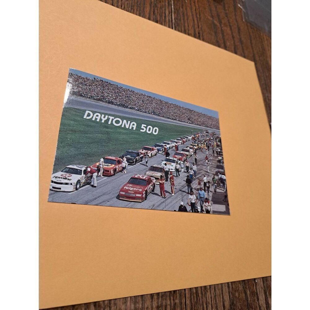 Vintage Daytona 500 NASCAR Postcard Full Field Folgers Bud Tide Miller Cars